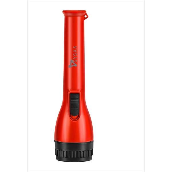 SYSKA-T103AA LED Torch , Strong ABS Material Body, Zinc Carbon Batteries (Red)